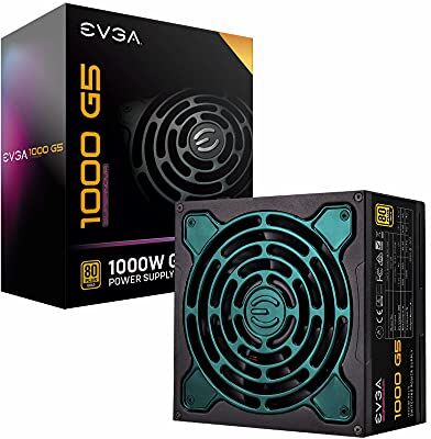 EVGA SuperNOVA 1000 G5, 80 Plus Gold 1000W, Completamente Modulare, Eco Mode con FDB Fan, Include Power ON Self Tester, Compact 150mm Size, Alimentatore 220-G5-1000-X2