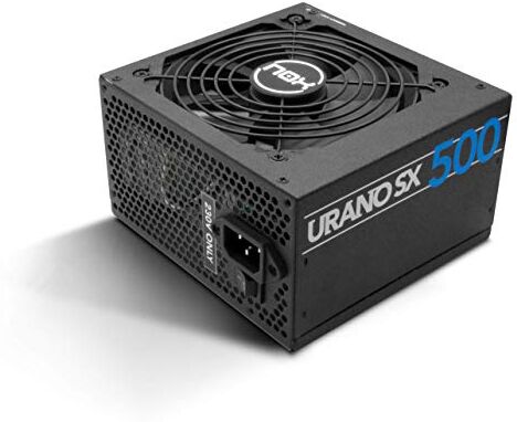 Xtreme URANO SX 500 -NXURSX500- Alimentatore da 500 W, efficienza energetica verde, ventola da 120 mm con sistema a cuscinetti a sfera, compatibile con Intel, PFC, nero