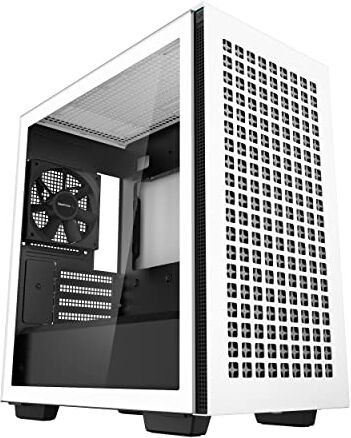 DeepCool CH370 WH Micro ATX Case per computer da gioco, ventola posteriore da 120 mm, preinstallata, design ventilato, supporto per cuffie integrato, colore: Bianco