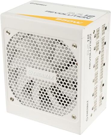 Enermax Revolution D.F. 12 ATX3.1 PCI-e 5.1 Snow White 850W 80Plus Gold alimentatore ultracompatto (completamente modulare, 50% semi-fanless, 12V-2x6); ETV850G-W, bianco