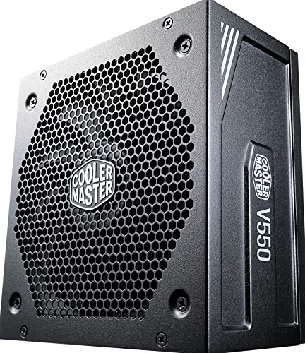 Cooler Master V550 SFX Gold, Presa UE 550W 80 PLUS Gold, Alimentatore Modulare, FF/mini-ITX, Ventola FDB Silenziosa da 92 mm, Modalità Semi-Fanless, Staffa da SFX a ATX, 10 Anni di Garanzia 550W