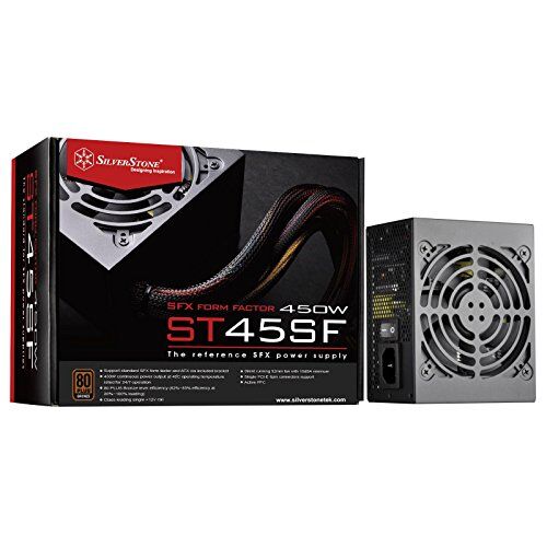 Silverstone SST-ST45SF-G v 2.0 SFX Serie, 450 W 80 Plus Gold alimentatore silenzioso per PC con ventola da 80 mm, 100% modulare