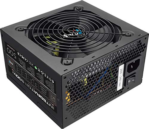 Aerocool Integrator 500 W 80 Plus Bronze Power Supply Unit with UK 3 Pin Power Lead, Black