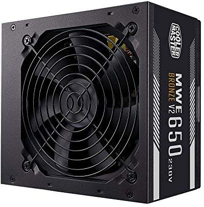 Cooler Master MWE 650 Bronze 230V V2, Alimentatore Spina EU, 80 PLUS Bronze, Ventola HDB con Controllo Termico, Convertitore DC-DC + LLC con Linea Singola +12V