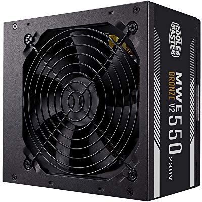 Cooler Master MWE 550 Bronze 230V V2, Alimentatore Spina EU, 80 PLUS Bronze, Ventola HDB con Controllo Termico, Convertitore DC-DC + LLC con Linea Singola +12V