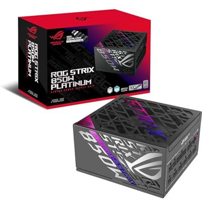 Asus ROG Strix 850W Platinum Equalizer, Alimentatore Gaming Modulare per PC, PCle Gen 5.1, ATX 3.1, 80+ Platinum, Cybenetics Lambda A, Doppio Cuscinetto a Sfera, Nero, ROG-STRIX-850P-GAMING-E Asus ROG Strix 850W Platinum Equalizer, Alimentatore Gaming Modulare per PC, PCle Gen 5.1, ATX 3.1, 80+ Platinum, Cybenetics Lambda A, Doppio Cuscinetto a Sfera, Nero, ROG-STRIX-850P-GAMING-E