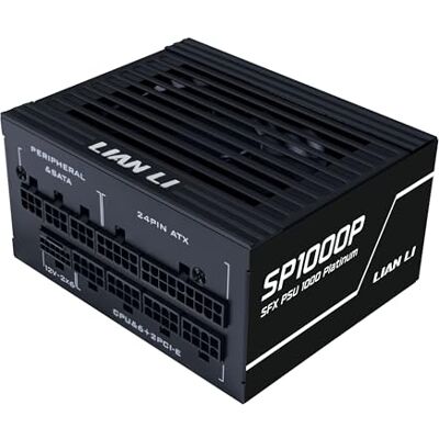 Lian-Li SP1000 Platinum Alimentatore SFX da 1000 Watt con cavo 12V-2x6, conforme ATX 3.1 e PCIE 5.1, completamente modulare, condensatori 105C giapponesi al 100%, nero (SP1000P.B) Lian-Li SP1000 Platinum Alimentatore SFX da 1000 Watt con cavo 12V-2x6, conforme ATX 3.1 e PCIE 5.1, completamente modulare, condensatori 105C giapponesi al 100%, nero (SP1000P.B)