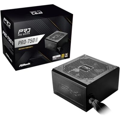 ASRock PRO-750G Alimentatore di rete ATX 3.1, PCIe 5.1, connettore 12 V-2 x 6, 750 W, 80 Plus Gold, ventola da 120 mm, 140 x 150 x 86 mm ASRock PRO-750G Alimentatore di rete ATX 3.1, PCIe 5.1, connettore 12 V-2 x 6, 750 W, 80 Plus Gold, ventola da 120 mm, 140 x 150 x 86 mm