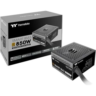 Thermaltake Smart BM3 850W 80Plus Bronze ATX 3.0 & PCIE 5.0 Ready Alimentatore semi-modulare; condensatore giapponese 105°C/250°F; 5 anni di garanzia; PS-SPD-0850MNFABU-3 Thermaltake Smart BM3 850W 80Plus Bronze ATX 3.0 & PCIE 5.0 Ready Alimentatore semi-modulare; condensatore giapponese 105°C/250°F; 5 anni di garanzia; PS-SPD-0850MNFABU-3