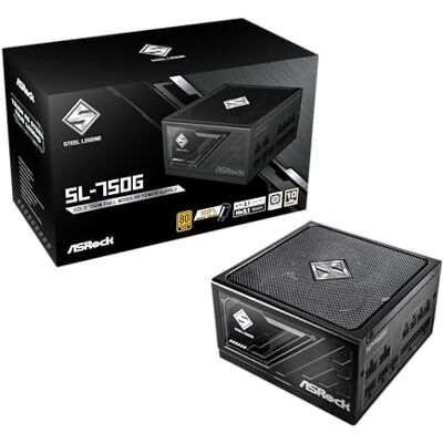 ASRock Steel Legend SL-750G Alimentatore ATX3.1 iCOOL completamente modulare da 750 W, ventola FDB da 135 mm, 80 Plus, Gold Cybenetics Platinum PCIe5.1, cavo 12 V-2 x 6, condensatore giapponese, 5 V ASRock Steel Legend SL-750G Alimentatore ATX3.1 iCOOL completamente modulare da 750 W, ventola FDB da 135 mm, 80 Plus, Gold Cybenetics Platinum PCIe5.1, cavo 12 V-2 x 6, condensatore giapponese, 5 V