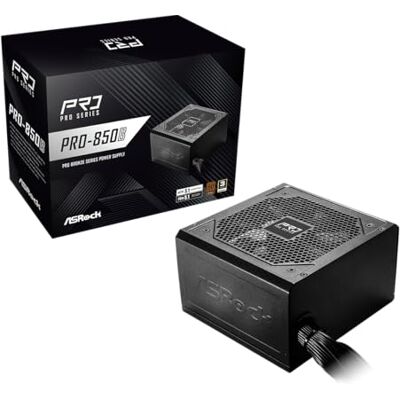 ASRock PRO Series PRO-850B PSU 850W 80Plus Bronze ATX3.1 & PCIe5.1 Ready with Dual Color 12V-2x6 Cable 120mm Low-Noise Fan 3 Years Warranty ASRock PRO Series PRO-850B PSU 850W 80Plus Bronze ATX3.1 & PCIe5.1 Ready with Dual Color 12V-2x6 Cable 120mm Low-Noise Fan 3 Years Warranty