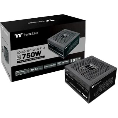 Thermaltake Toughpower PF3 0750W Gen 5 ATX 3.0 PCIe Gen 5 ready Smart Zero Fan 80 Plus Platinum Fully Modular Thermaltake Toughpower PF3 0750W Gen 5 ATX 3.0 PCIe Gen 5 ready Smart Zero Fan 80 Plus Platinum Fully Modular