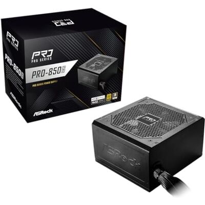 ASRock Alimentatore PRO 850G Certificato 80 Plus Gold da 850 W, pronto per ATX 3.1 e PCIe 5.1, connettore nativo 12V-2x6, ventola a basso rumore da 120 mm, garanzia di 3 anni ASRock Alimentatore PRO 850G Certificato 80 Plus Gold da 850 W, pronto per ATX 3.1 e PCIe 5.1, connettore nativo 12V-2x6, ventola a basso rumore da 120 mm, garanzia di 3 anni