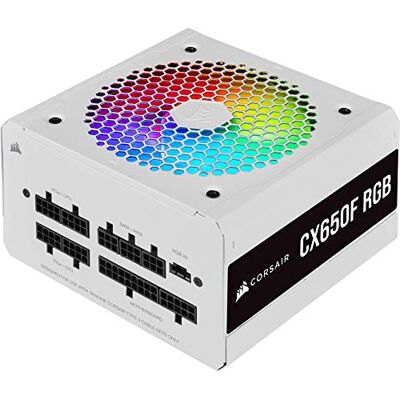 Corsair CX650F RGB Alimentatore ATX Interamente Modulare 80 Plus Bronze, 650 W, Ventola RGB da 120 mm, Condensatori a 105 °C, Bianco Corsair CX650F RGB Alimentatore ATX Interamente Modulare 80 Plus Bronze, 650 W, Ventola RGB da 120 mm, Condensatori a 105 °C, Bianco