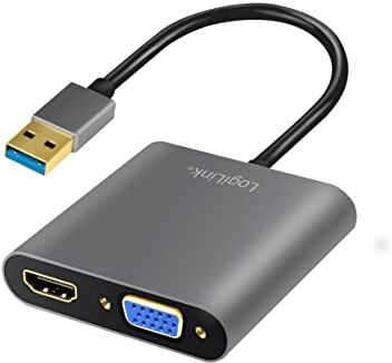 Logilink UA0234 cavo di interfaccia e adattatore USB 3.0 VGA/HDMI Nero