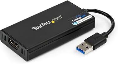 StarTech.com Adattatore da USB 3.0 a HDMI 4K 30Hz Ultra HD Certificato DisplayLink Convertitore per monitor da USB Type-A a HDMI Video esterno e scheda grafica Mac e Windowsn (USB32HD4K)