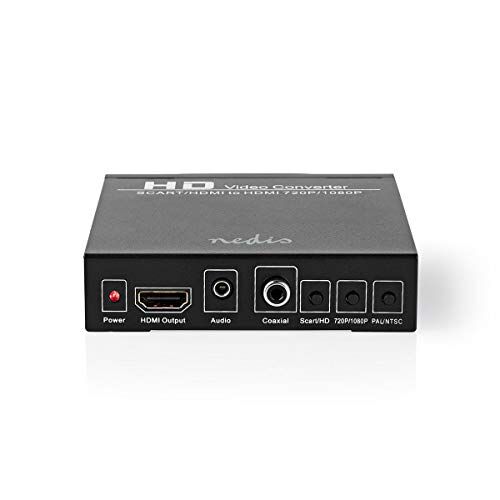 NEDIS HDMI T Converter – presa SCART – uscita HDMIT / 1 uscita audio da 3,5 mm / 1 audio digitale – 1 via – 1080p – 1.65 Gbps – alluminio – antracite