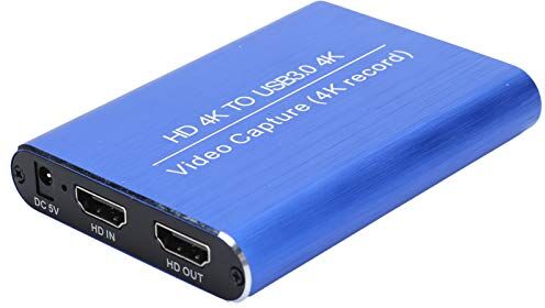 Elprico Acquisizione Video HDMI, Registrazione di Giochi Scatola di Streaming Live Scheda di Acquisizione Video USB3.0 4K 1080P 60FPS Registratore HDMI, Supporto Indipendente Ingresso MIC, Ingresso/uscita Aud