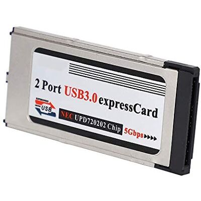 JANZU Scheda Express USB 3.0 Un 2 Porte Dual Speed Ad Alta velocità Slot Express da 34 Mm Adattatore Convertitore Pcmcia per Notebook Portatile JANZU Scheda Express USB 3.0 Un 2 Porte Dual Speed Ad Alta velocità Slot Express da 34 Mm Adattatore Convertitore Pcmcia per Notebook Portatile