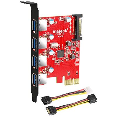 Inateck KTU3FR-4P 4 porte PCI Express card desktop usb Controller, Fresco FL1100 chipset compatible Windows XP/Vista/7/8, Include un 4pin to 2x15pin Cable + un 15pin to 2x15pin SATA Y-Cable Inateck KTU3FR-4P 4 porte PCI Express card desktop usb Controller, Fresco FL1100 chipset compatible Windows XP/Vista/7/8, Include un 4pin to 2x15pin Cable + un 15pin to 2x15pin SATA Y-Cable