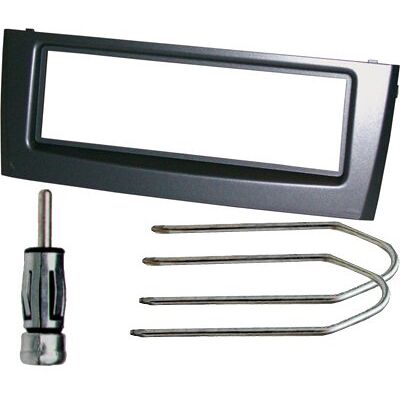 MASTERLINE Mascherina montaggio radio 1 DIN, KIT chiavette spinotto antenna. Mascherina colore ANTRACITE. MASTERLINE Mascherina montaggio radio 1 DIN, KIT chiavette spinotto antenna. Mascherina colore ANTRACITE.