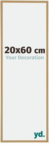 yd. Your Decoration Cornice portafoto in plastica con vetro acrilico, 2 x 6 cm, di ottima qualità, in legno di faggio chiaro, con lastra in vetro resistente ai raggi UV, antiriflesso