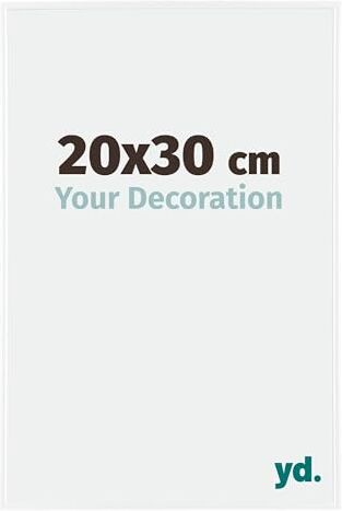 yd. Your Decoration Cornici Portafoto 2x3 cm Cornice Decorativa Parete in Plastica con Vetro in Plexiglas Antiriflesso Ottima Qualità Bianco Lucente Evry