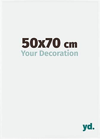 yd. Your Decoration Cornici Portafoto 5x7 cm Cornice Decorativa Parete in Plastica con Vetro in Plexiglas Antiriflesso Ottima Qualità Bianco Lucente Evry