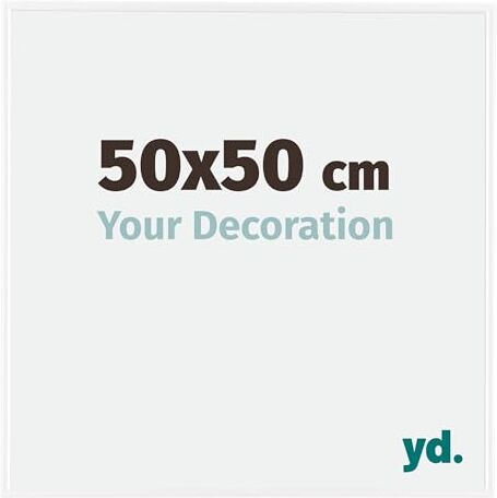 yd. Your Decoration Cornici Portafoto 5x5 cm Cornice Decorativa Parete in Plastica con Vetro in Plexiglas Antiriflesso Ottima Qualità Bianco Lucente Evry