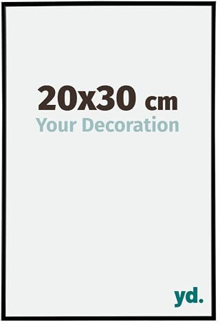 yd. Your Decoration Cornici Portafoto 2x3 cm Cornice Decorativa Parete in Plastica con Vetro in Plexiglas Antiriflesso Ottima Qualità Nero Opaco Evry