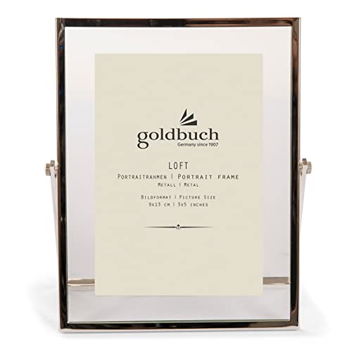 Goldbuch Cornice portafoto Loft in metallo, con supporto, per 1 foto in formato 9 x 13 cm, cornice in metallo ca. 14,2 x 17,2 x 1 cm, cornice argentata 9 x 13 cm
