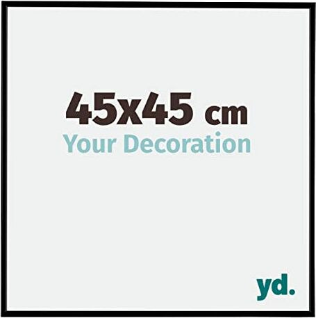 yd. Your Decoration Cornici Portafoto 45x45 cm Cornice Decorativa Parete in Plastica con Vetro in Plexiglas Antiriflesso Ottima Qualità Nero Opaco Evry