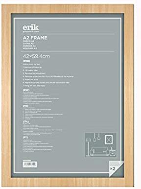 Grupo Erik : Cornice A2 42 x 59,4 cm Faggio Cornice da parete in legno MDF, Cornice 60x42, Cornice 40x60 legno, Cornice grande per puzzle o foto