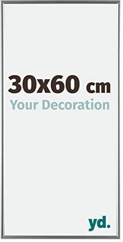 yd. Your Decoration Cornici Portafoto 3x6 cm Cornice Decorativa Parete in Plastica con Vetro in Plexiglas Antiriflesso Ottima Qualità Argento Lucente Evry