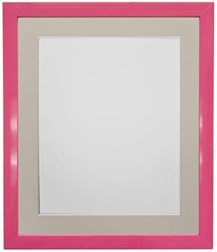 FRAMES BY POST Cornice per Foto da 0,75 cm, Colore Rosa con Supporto Grigio Chiaro, Dimensioni: 14 x 11 cm, 14 x 11 Image Size 10 x 8 inch