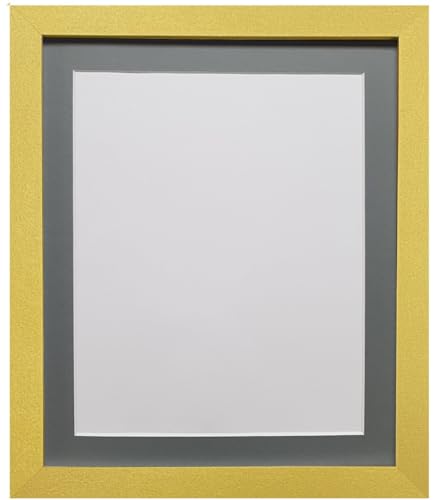 FRAMES BY POST H7 Cornice portafoto in vetro di plastica, colore oro con supporto grigio scuro, 20 x 20 cm, dimensioni immagine 20 x 20 cm