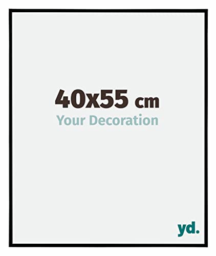 yd. Your Decoration Cornici Portafoto 4x55 cm Cornice Decorativa Parete in Plastica con Vetro in Plexiglas Antiriflesso Ottima Qualità Nero Opaco Evry