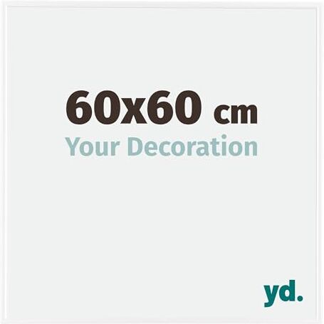 yd. Your Decoration Cornici Portafoto 6x6 cm Cornice Decorativa Parete in Plastica con Vetro in Plexiglas Antiriflesso Ottima Qualità Bianco Lucente Evry