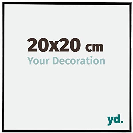 yd. Your Decoration Cornici Portafoto 2x2 cm Cornice Decorativa Parete in Plastica con Vetro in Plexiglas Antiriflesso Ottima Qualità Nero Lucente Evry