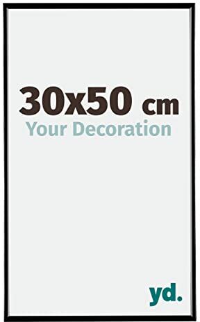 yd. Your Decoration Cornici Portafoto 3x5 cm Cornice Decorativa Parete in Plastica con Vetro in Plexiglas Antiriflesso Ottima Qualità Nero Lucente Evry