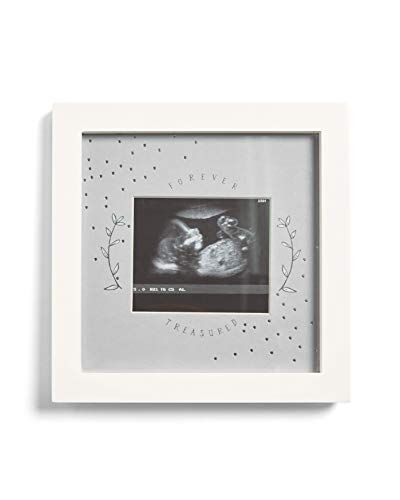 Mamas & Papas Cornice portafoto con scritta "Baby Always Love You Scan", idea regalo, colore: bianco