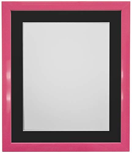 FRAMES BY POST Cornice per foto rosa da 0,75 pollici con supporto nero 8 x 6 dimensioni immagine 6 x 4 pollici vetro di plastica