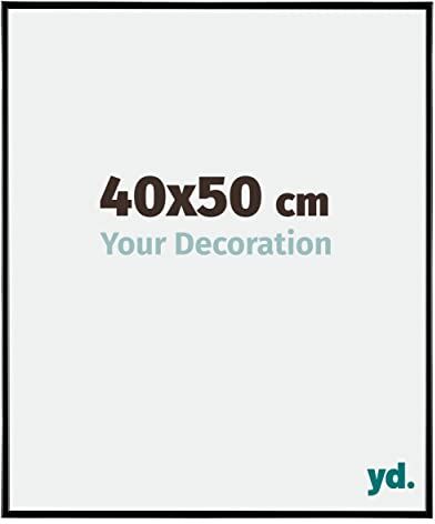 yd. Your Decoration Cornici Portafoto 4x5 cm Cornice Decorativa Parete in Plastica con Vetro in Plexiglas Antiriflesso Ottima Qualità Nero Lucente Evry