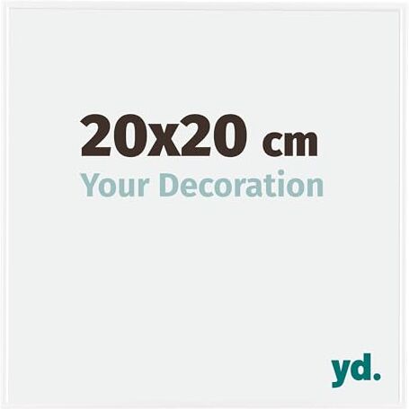 yd. Your Decoration Cornici Portafoto 2x2 cm Cornice Decorativa Parete in Plastica con Vetro in Plexiglas Antiriflesso Ottima Qualità Bianco Lucente Evry