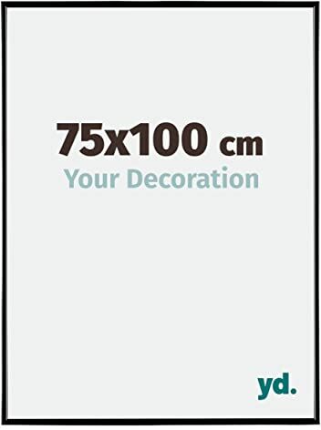 yd. Your Decoration Cornici Portafoto 75x1 cm Cornice Decorativa Parete in Plastica con Vetro in Plexiglas Antiriflesso Ottima Qualità Nero Lucente Evry