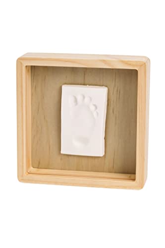 ART Pure Box Kit Impronte neonato con Cornice in Legno di Pino, Idea Regalo Nascita, Colore Legno