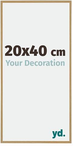 yd. Your Decoration Cornice portafoto in plastica con vetro acrilico, 2 x 4 cm, di ottima qualità, in legno di faggio chiaro, con lastra in vetro resistente ai raggi UV, antiriflesso