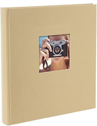 Goldbuch Album fotografico in lino beige, pagine nere, 30 x 31 x 4 cm