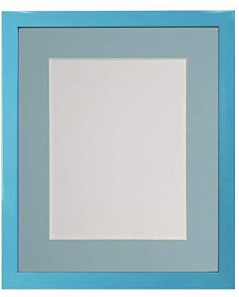 FRAMES BY POST Cornice portafoto con passepartout Blu 25,4 x 20,3 cm, Dimensioni Foto 17,8 x 12,7 cm