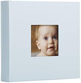 Pearhead , album fotografico per bambini, battesimo, 50 pagine, grigio con pois bianchi